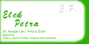 elek petra business card